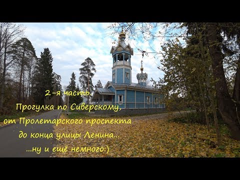 Видео: 2-я часть. Прогулка по Сиверскому, от Пролетарского проспекта до конца ул. Ленина.
