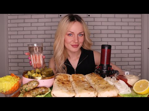 Видео: MUKBANG | Домашняя шаурма, картофель, купаты, закуски | Shawarma, Rolls | не ASMR
