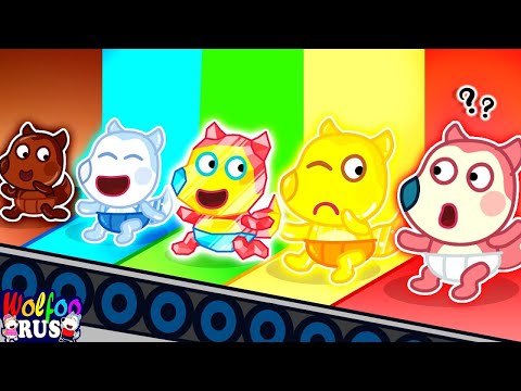 Видео: Конвейер-сюрприз! Кем станет Дженни на этот раз? | Мультфильм Для Детей | Wolfoo Russian