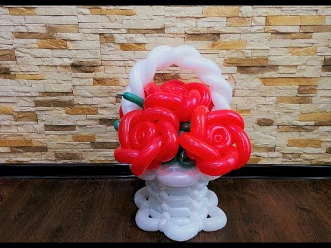 Видео: Как сделать корзину из шаров ,для цветов из шариков ШДМ/flower vase from balls from balls