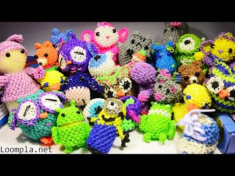 Видео: Коллекция, фигурки из резинок Лум Планет. Rainbow Loom.