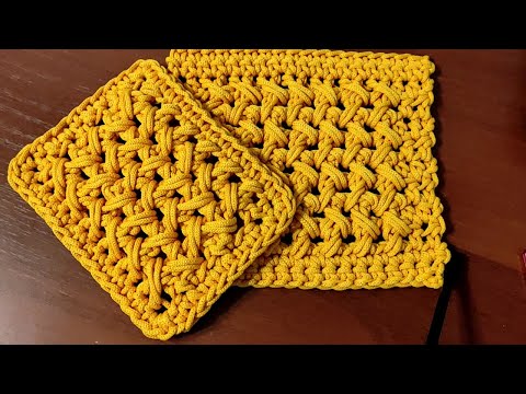 Видео: ПОДСТАВКА ИЗ ПОЛИЭФИРНОГО ШНУРА. Подставка под горячее для начинающих.