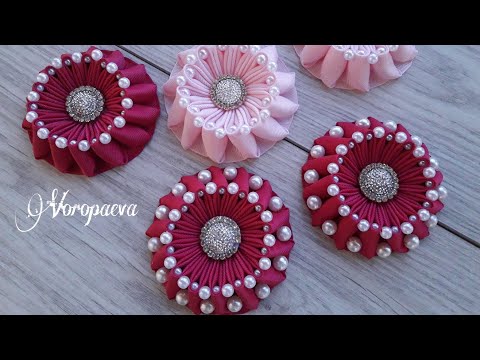 Видео: Новые Интересные резинки "Зефирки"  Канзаши МК /Hand мade/  DIY Scrunchy with Kanzashi flowers