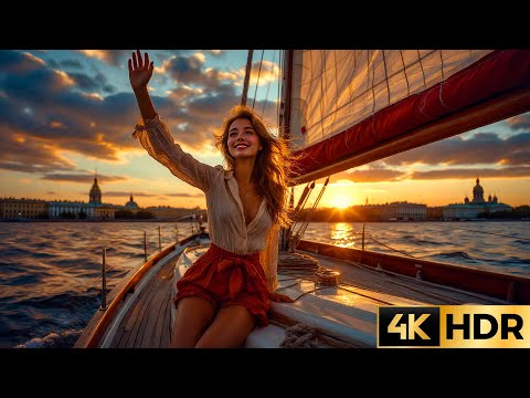 Видео: 🇷🇺 4K HDR САНКТ-ПЕТЕРБУРГ. Прогулка по Адмиралтейской и Английской набережным Невы.