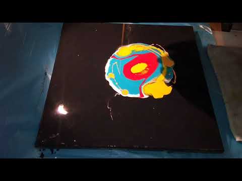Видео: Акриловая краска +строительный колер в технике акриловая заливка.AcrylicFluidPouring