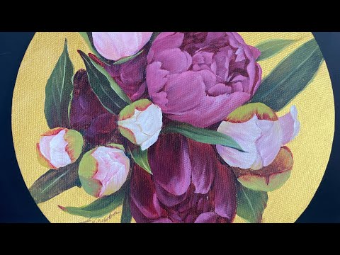 Видео: Как нарисовать бутон пиона