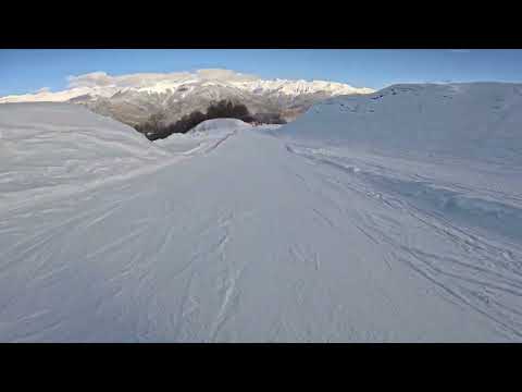 Видео: Роза Хутор, трасса "Б-52" (зеленая)/  Rosa Khutor, piste "B-52" (green), 4К Video