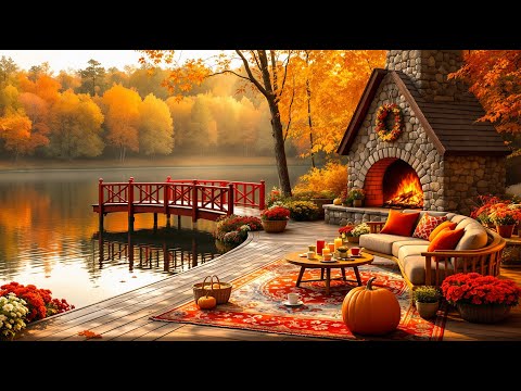 Видео: Нежная осенняя музыка на берегу озера 🍂 Уютная атмосфера кофейни и расслабляющая инструментальная м