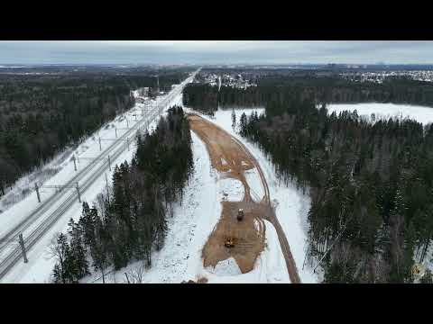 Видео: Строительство МЦД3 Крюково (Зеленоград), эстакада между Малино и Фирсановкой и о.п. Химки 2