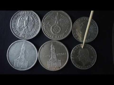Видео: Монеты Третьего Рейха - 5 рейхсмарок 1933-1939 Серебро