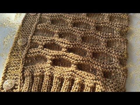 Видео: 🧶 Как связать кардиган спицами? Узор соты, меринос и золото!✨