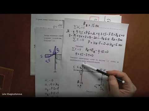 Видео: С.М. Задача №1.1 Продолжение расчёта построение эпюр Q , N