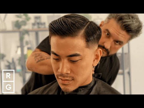 Видео: От кудрявой химической завивки до классической стрижки (стрижка с эффектом скин-фейда с боковым п...