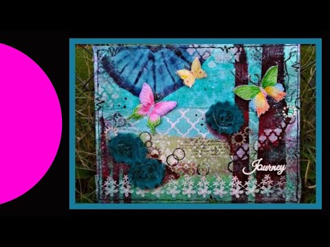 Видео: Коллаж из ткани в смешанной технике