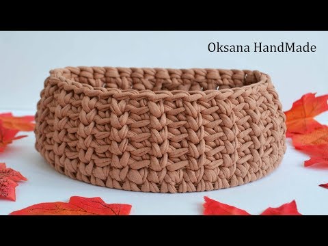 Видео: Корзина из трикотажной пряжи.