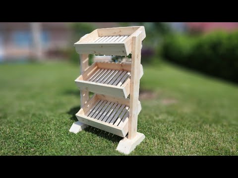 Видео: деревянные полки для овощей и фруктов/Obstregal aus Holz DIY/ Wooden fruit rack DIY