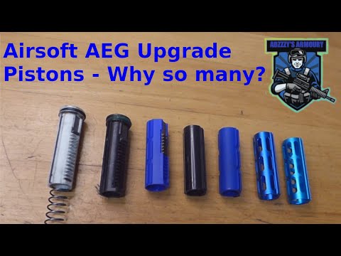 Видео: Различные апгрейды поршней для страйкбольного AEG