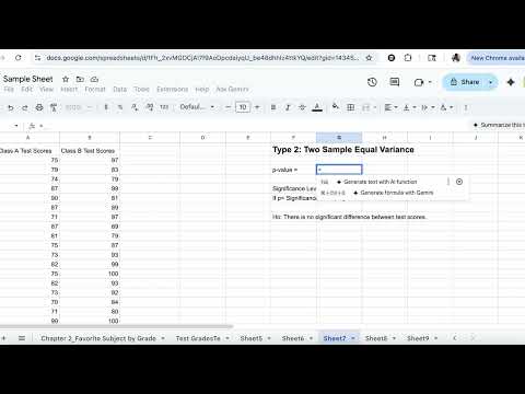 Видео: Как выполнить каждый тип t-теста в Google Таблицах (за 8 минут!)