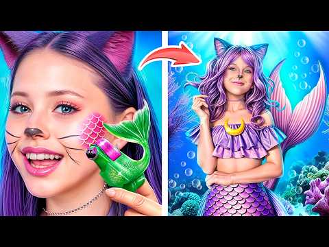 Видео: Мисс Циркуль vs Мисс Делайт vs Catnap! Экстремальное преображение! Как стать русалкой!