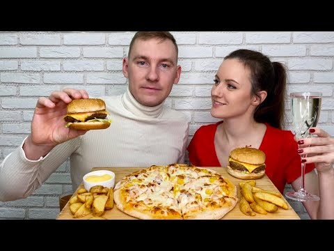 Видео: МУКБАНГ ПИЦЦА ГАВАЙСКАЯ  БУРГЕР КАРТОШКА ПО ДЕРЕВЕНСКИ MUKBANG HAWAIIAN PIZZA WITH CHICKEN BURGERS