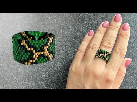 Видео: Кольцо Питон из Бисера | Beaded Python Ring