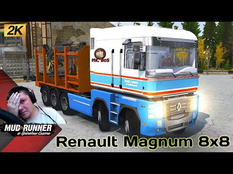 Видео: Renault Magnum 8x8 Честный Обзор мода Spintires MudRunner