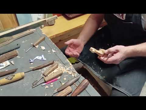 Видео: Дракончик из дерева. ( Резьба по дереву, мелкая пластика, сувенир.)