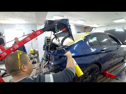 Видео: BMW 5 Series 540.  Рихтовка крыла.