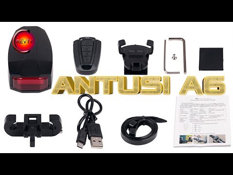 Видео: Сигнализация для велосипеда, маячок и сигнал ANTUSI A6