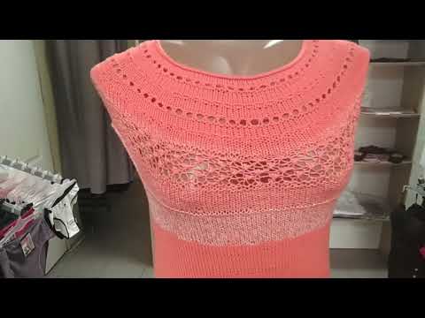 Видео: Платье спицами,,Персиковое суфле,,из пряжи Yarn Art Flowers vivib.