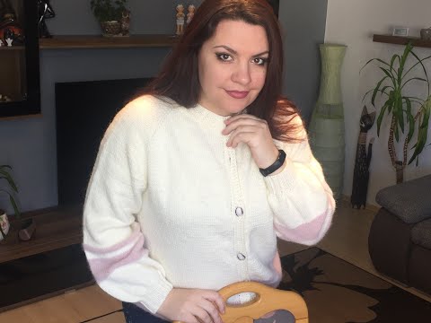 Видео: МК Кофта (кардиган ) спицами на пуговицах . Часть 1