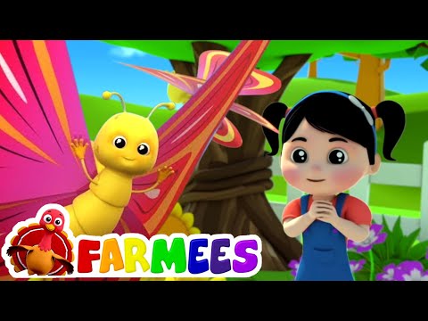 Видео: песня бабочки | потешки | развивающий мультфильм | Farmees Russia | Детские стишки