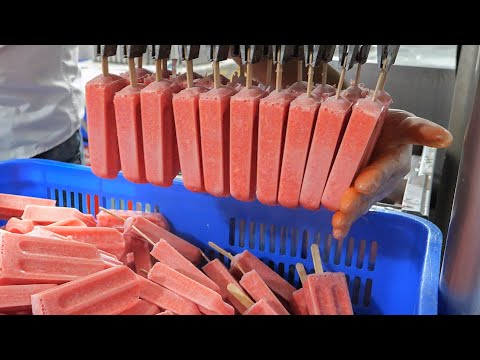 Видео: Арбузное эскимо, Эскимо из манго, мороженое из фасоли мунг / Еда на Тайване