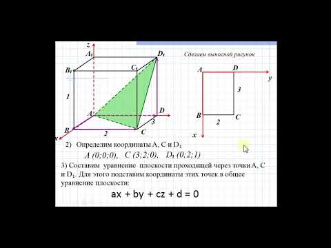 Видео: Расстояние от точки до плоскости.  Метод координат