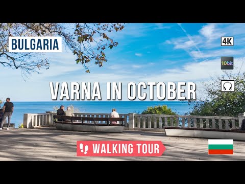 Видео: Варна в октябре 2025 🍂 | Спокойная осенняя прогулка по городу, парку и пляжу | 4K