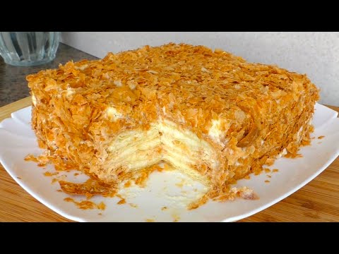 Видео: Торт НАПОЛЕОН из готового слоеного теста 🎂 Быстрый Наполеон