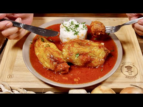 Видео: Фарш в перцах и остром томатном соусе!