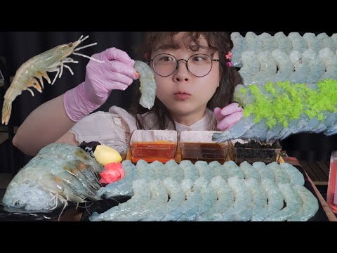 Видео: Сырые креветки🦐Mukbang eating show