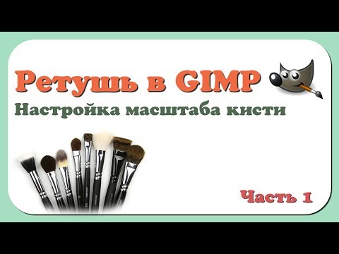Видео: Ретушь в GIMP | Часть 1 | Настройка масштаба кисти