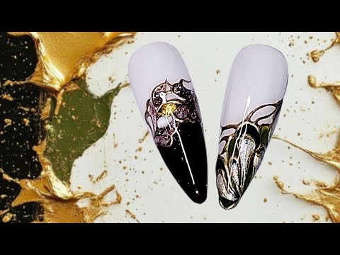 Видео: Осенняя абстракция. Идеи осеннего дизайна ногтей. /Autumn abstraction. Autumn nail design ideas. 