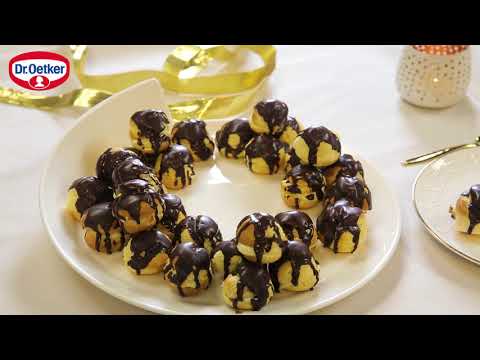 Видео: Профитероли с два вида крем и глазура | Бон Апети