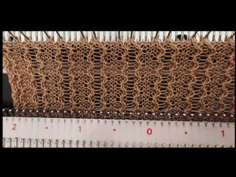 Видео: Узор "Волна-2" на двух фонтурах для вязальной машины Silver Reed