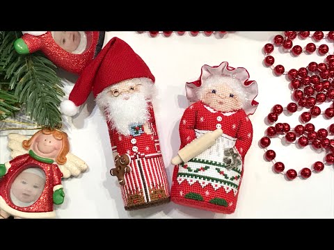 Видео: 214 Санта и Миссис Клаус готовые новогодние игрушки