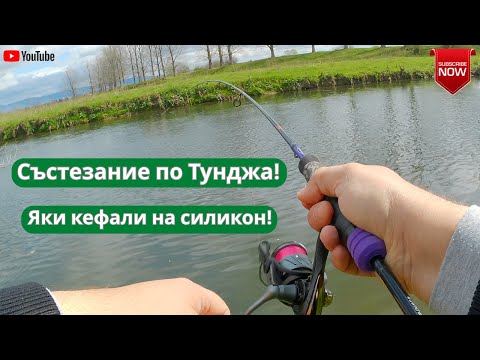 Видео: Състезание по река Тунджа! Яки кефали на силикон!