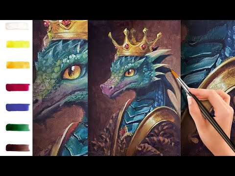Видео: Дракон в королевском наряде. 2024 Новый Год дракона! 🎨АКРИЛ! ‎Мастер-класс ДЕМО