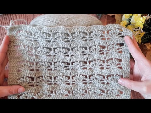 Видео: 💥НОВИНКА! Узор с ажурными 🥰 и волнистыми дорожками КРЮЧКОМ. (N 148)