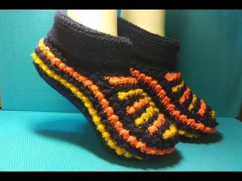 Видео: ТАПОЧКИ С ОТВОРОТОМ СПИЦАМИ#298