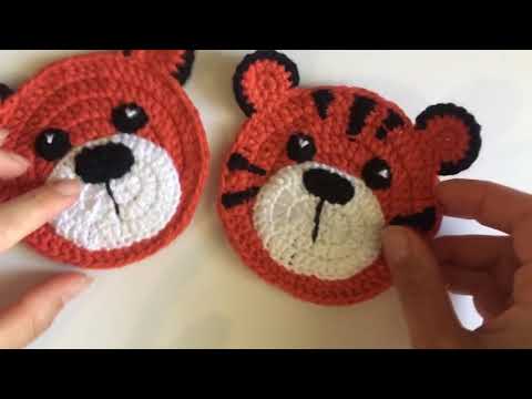 Видео: Тигр крючком| Подставка под чашку