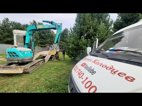 Видео: Мини-экскаватор в деле, траншея, септик и доп работы за один день. п.Подлесный. @Руслан Колодцев.