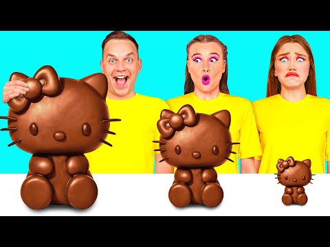 Видео: Большая, Средняя или Маленькая Тарелка Челлендж | Смешные Челленджи с Едой